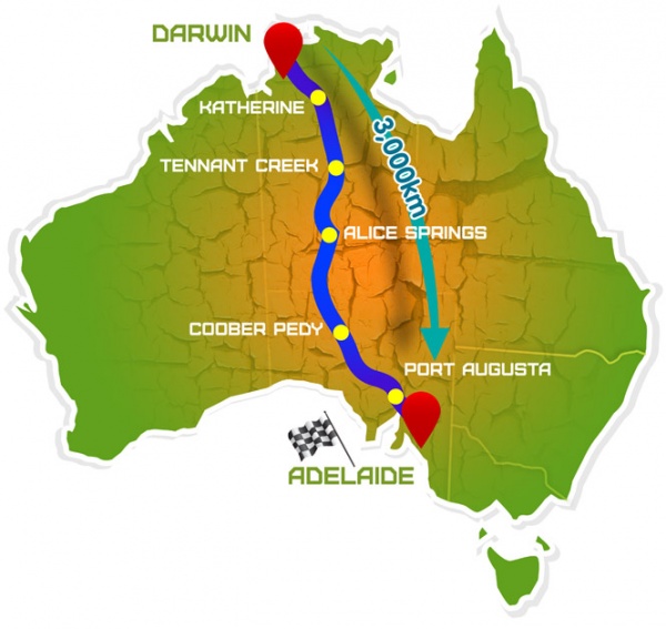 World Solar Challenge route